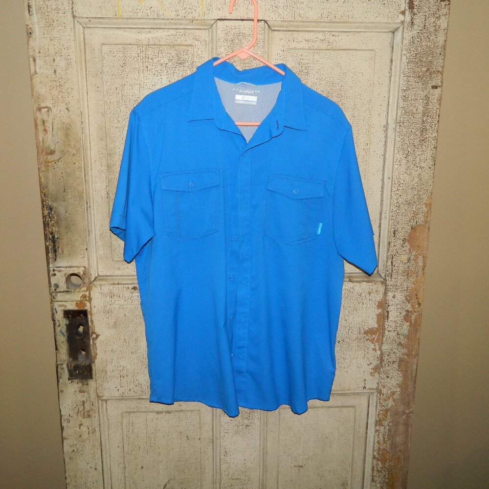 Columbia Omni Shade Button Front Shirt Mens Sz L (CC-45)